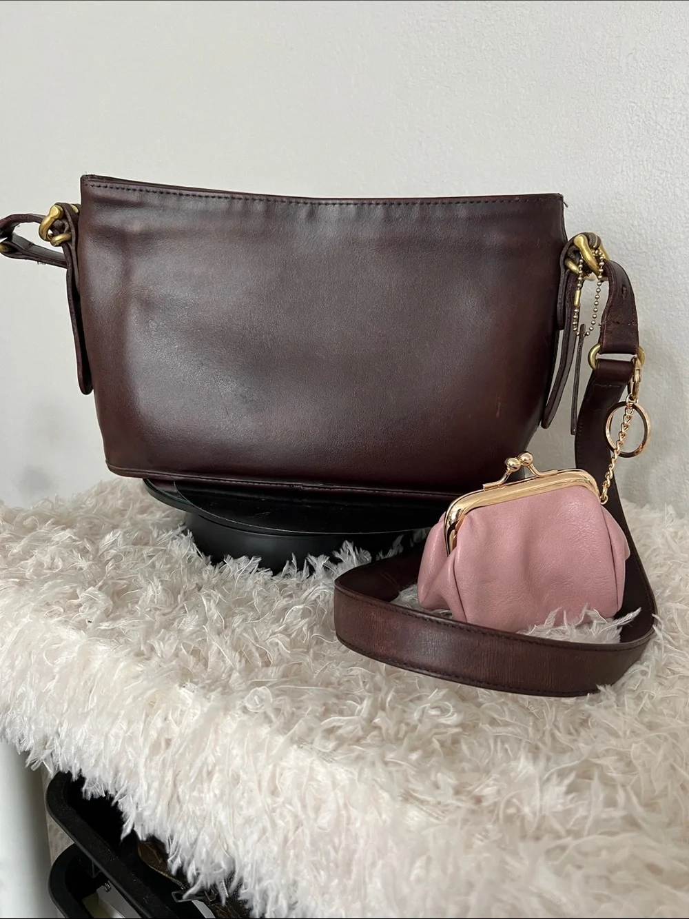 Coach Vintage  Mahogany Equestrian Leather Crossbody Bag